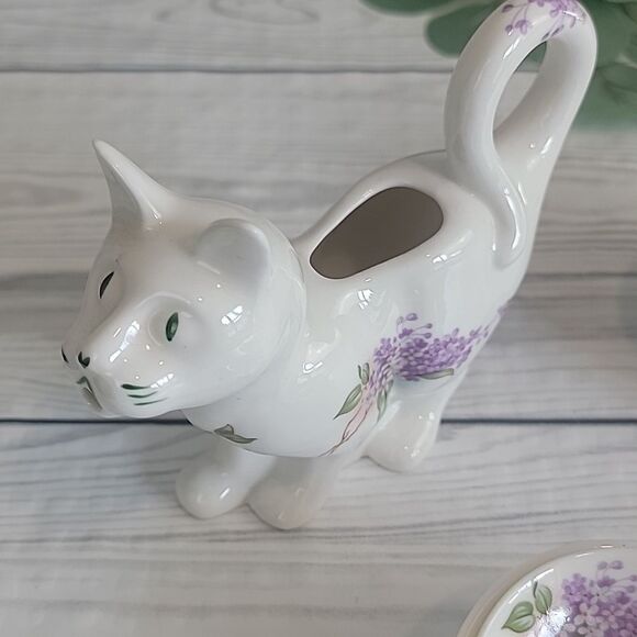 Royal Patrician fine bone china cat creamer and sugar set with accessories - Picture 2 of 14